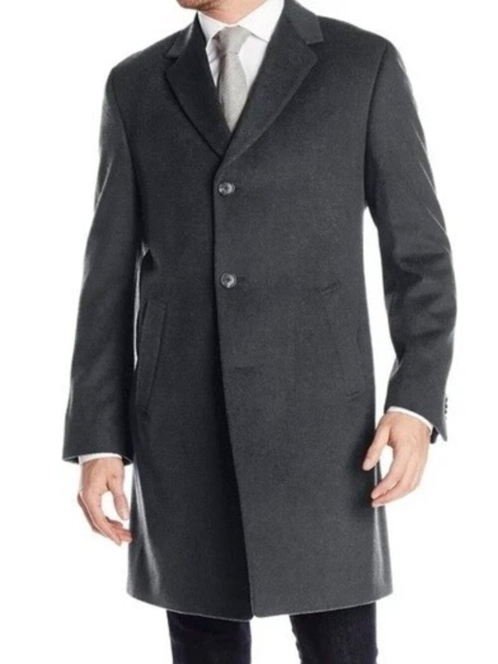 Kenneth Cole Charcoal Gray Wool Blend‎ Topcoat Size R48
